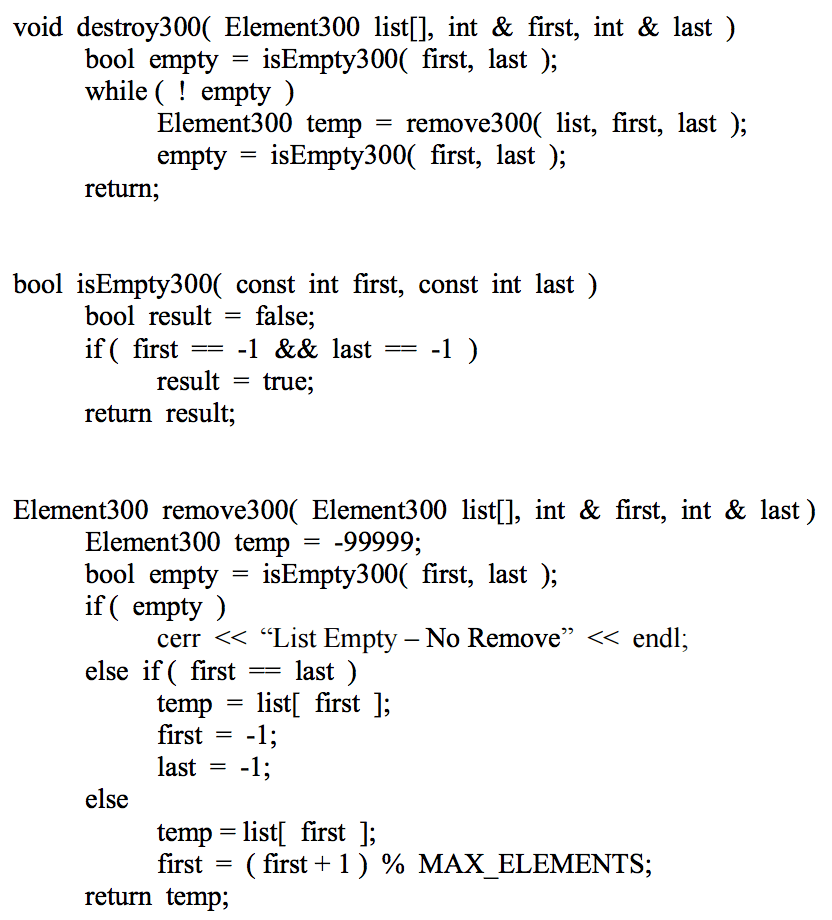 Solved Perform algorithm analysis on the destroy300 | Chegg.com