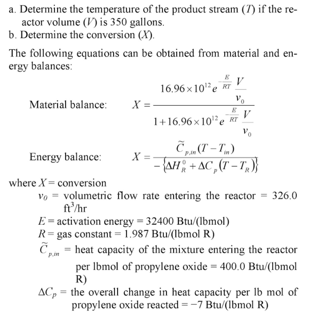 Solved Production of propylene glycol by hydrolysis of | Chegg.com