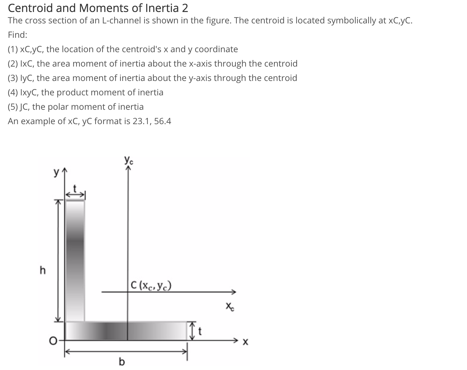 Solved Centroid and Moments of Inertia 2 The cross section | Chegg.com