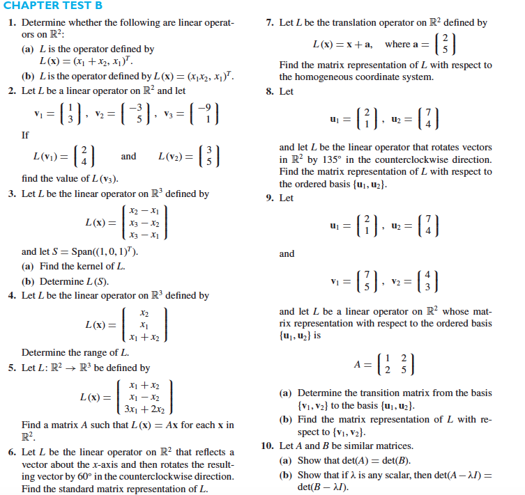 Solved Determine Whether The Following Are Linear Operators | Chegg.com