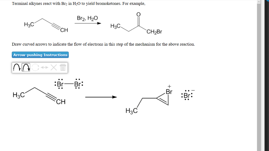 Solved Terminal alkynes react with Br2 in H2O to yield
