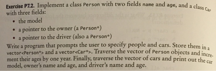 Solved Implement a class Person with two fields name and | Chegg.com
