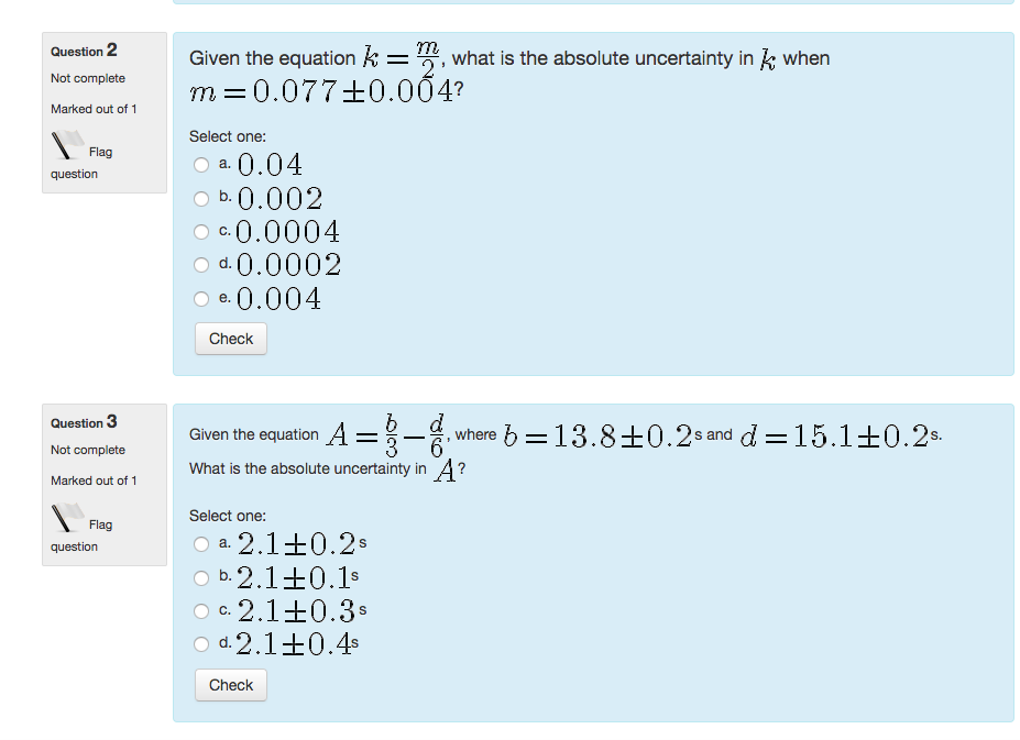 Solved Given the equation k = m/2. what is the absolute | Chegg.com