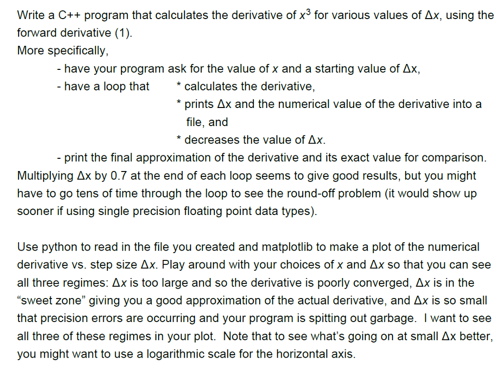 write-a-c-program-that-calculates-the-derivative-of-chegg