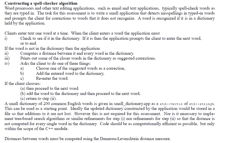 Constructing a spellchecker algorithm Word