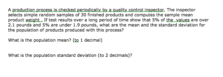 Solved A production process is checked periodically by a | Chegg.com