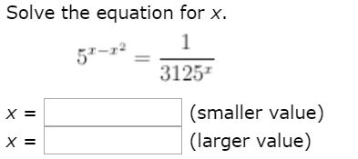 find the value of x if 5x 3125