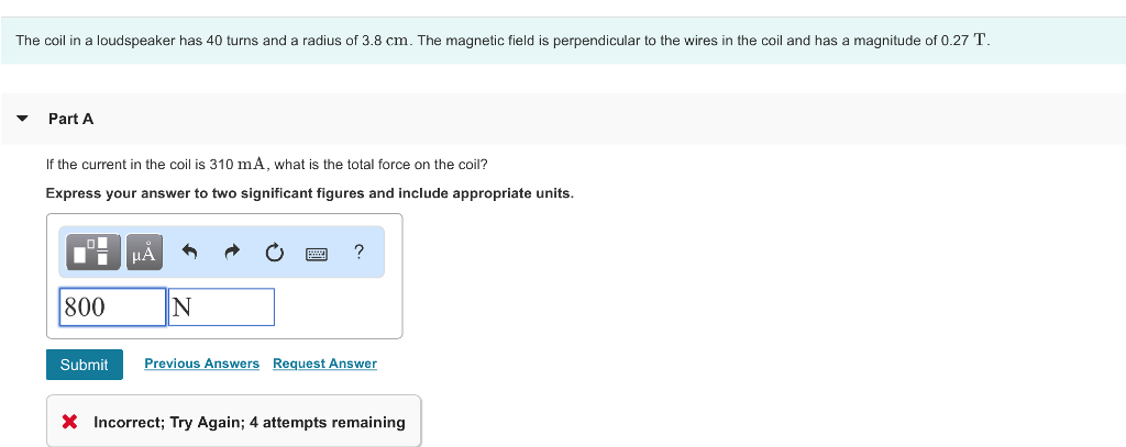 Solved The coil in a loudspeaker has 40 turns and a radius | Chegg.com