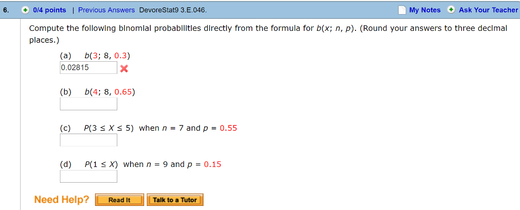 Solved Compute The Following Binomial Probabilities Directly | Chegg.com