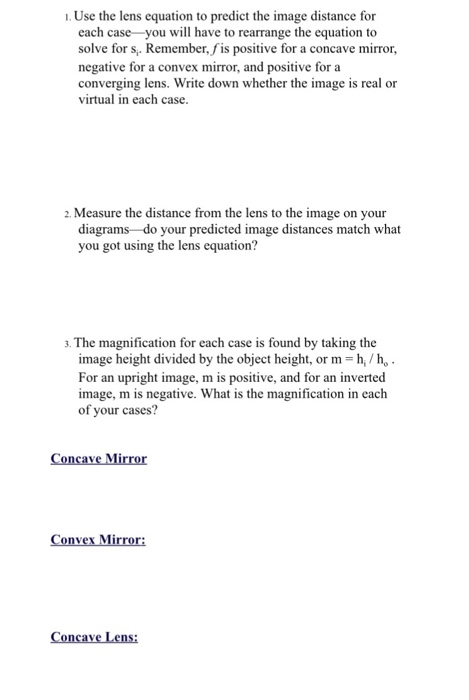 Solved Part 1: Concave Mirror . Print the ray diagrams | Chegg.com