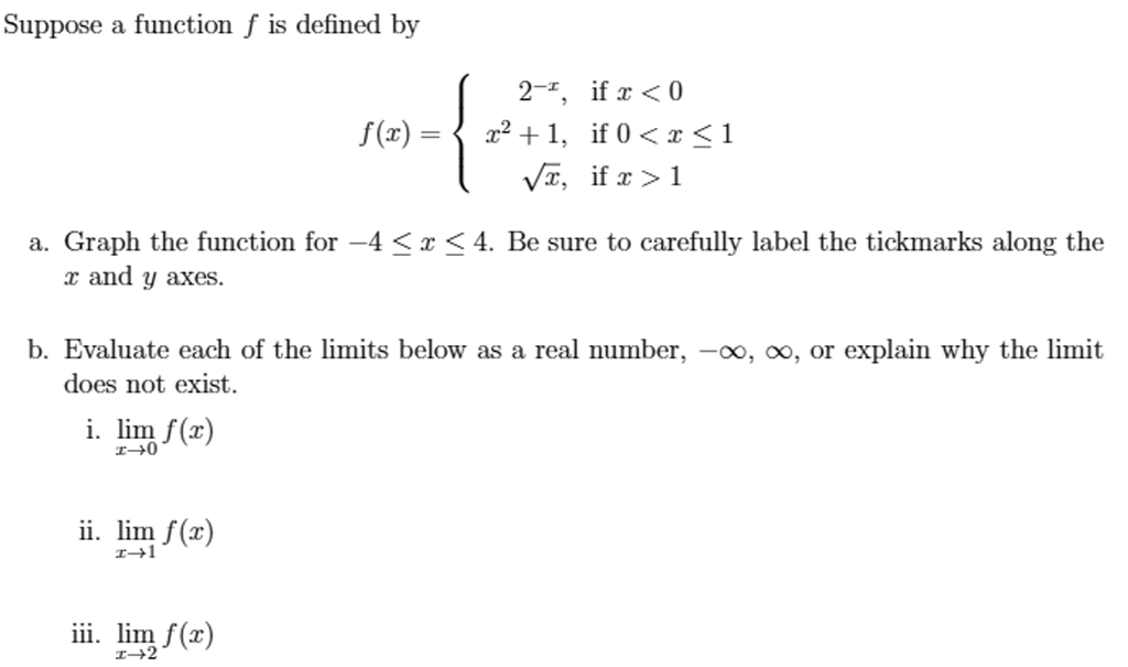 Solved Suppose a function f is defined by f(x) = {2^-x, if | Chegg.com