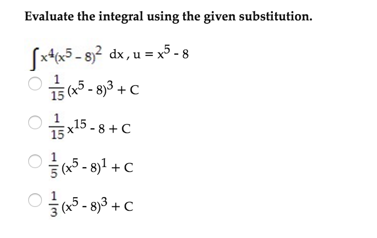 Solved Evaluate The Integral Using The Given Substitution