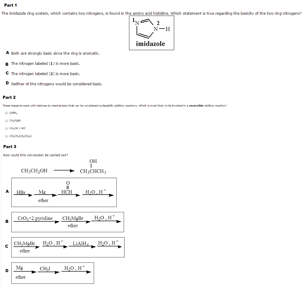 Solved The imidazole ring system, which contains two