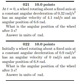 Point On Wheel Rotation And Translation Example Problem Solved 021 10.0 points At t = 0, a wheel rotating about a | Chegg.com