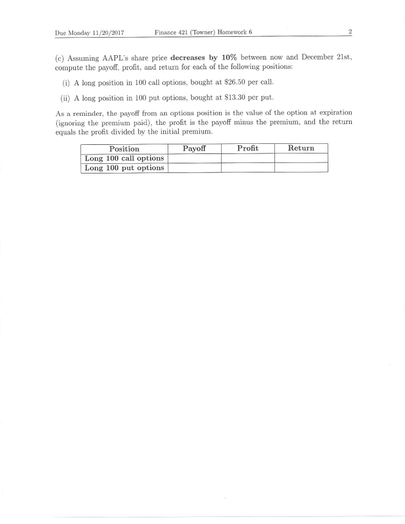 due-monday-11-20-2017-finance-421-towner-homework-6-chegg