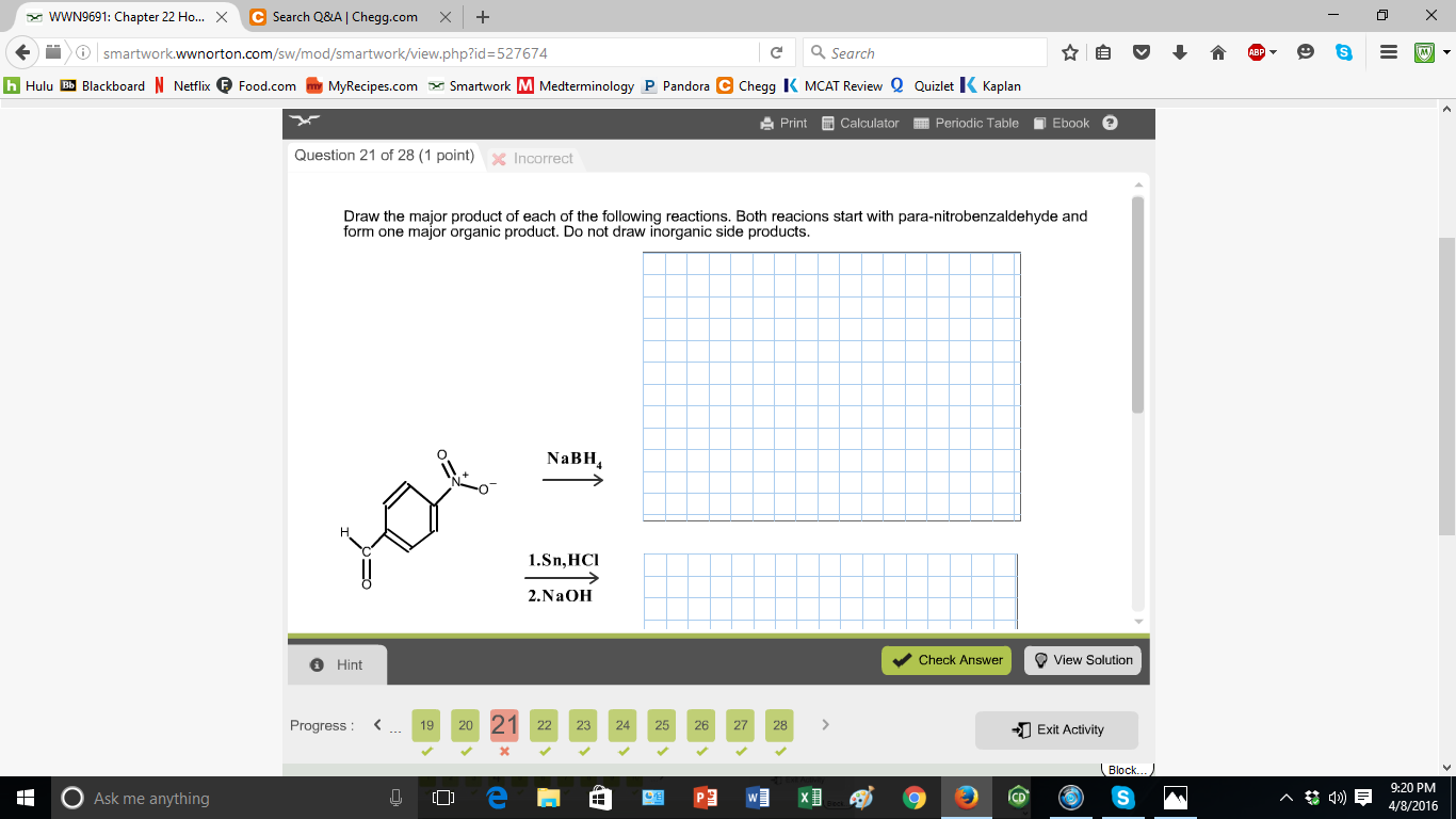 Solved Draw the major product of each of the following | Chegg.com