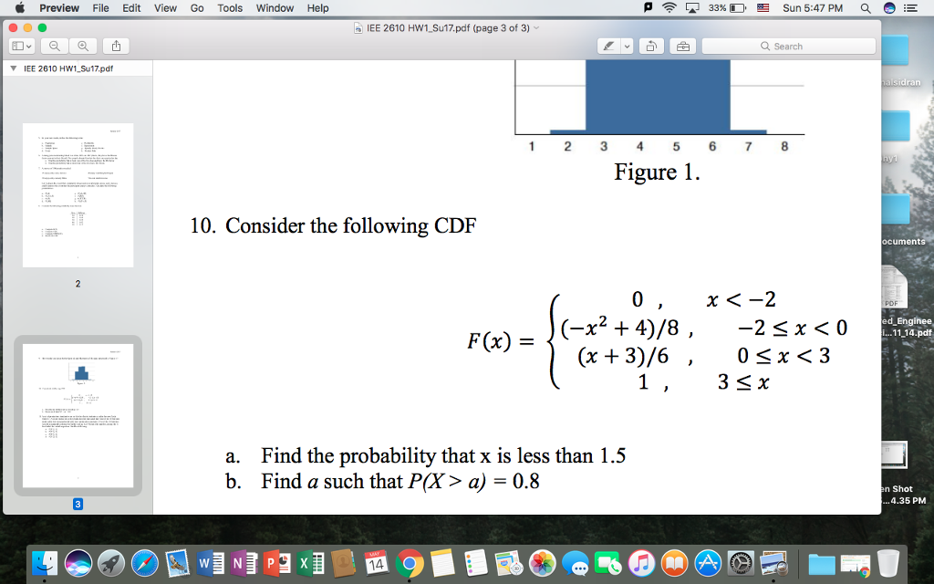 Solved Consider the following CDF F(x) = {0, x