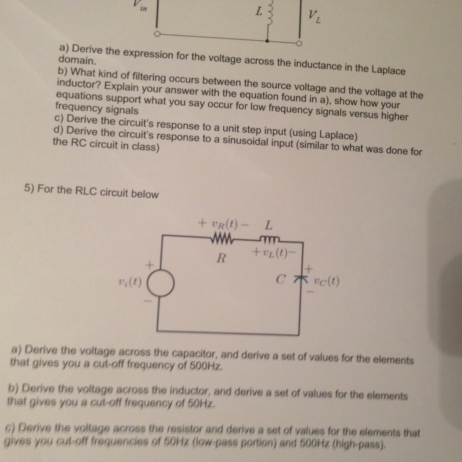 Solved Derive The Expression For The Voltage Across The | Chegg.com