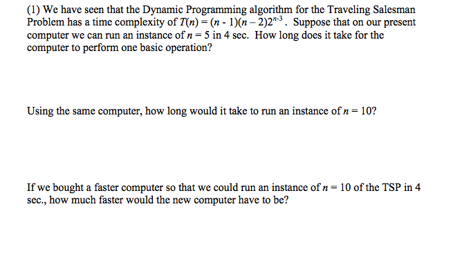 travelling salesman problem using dynamic programming in c