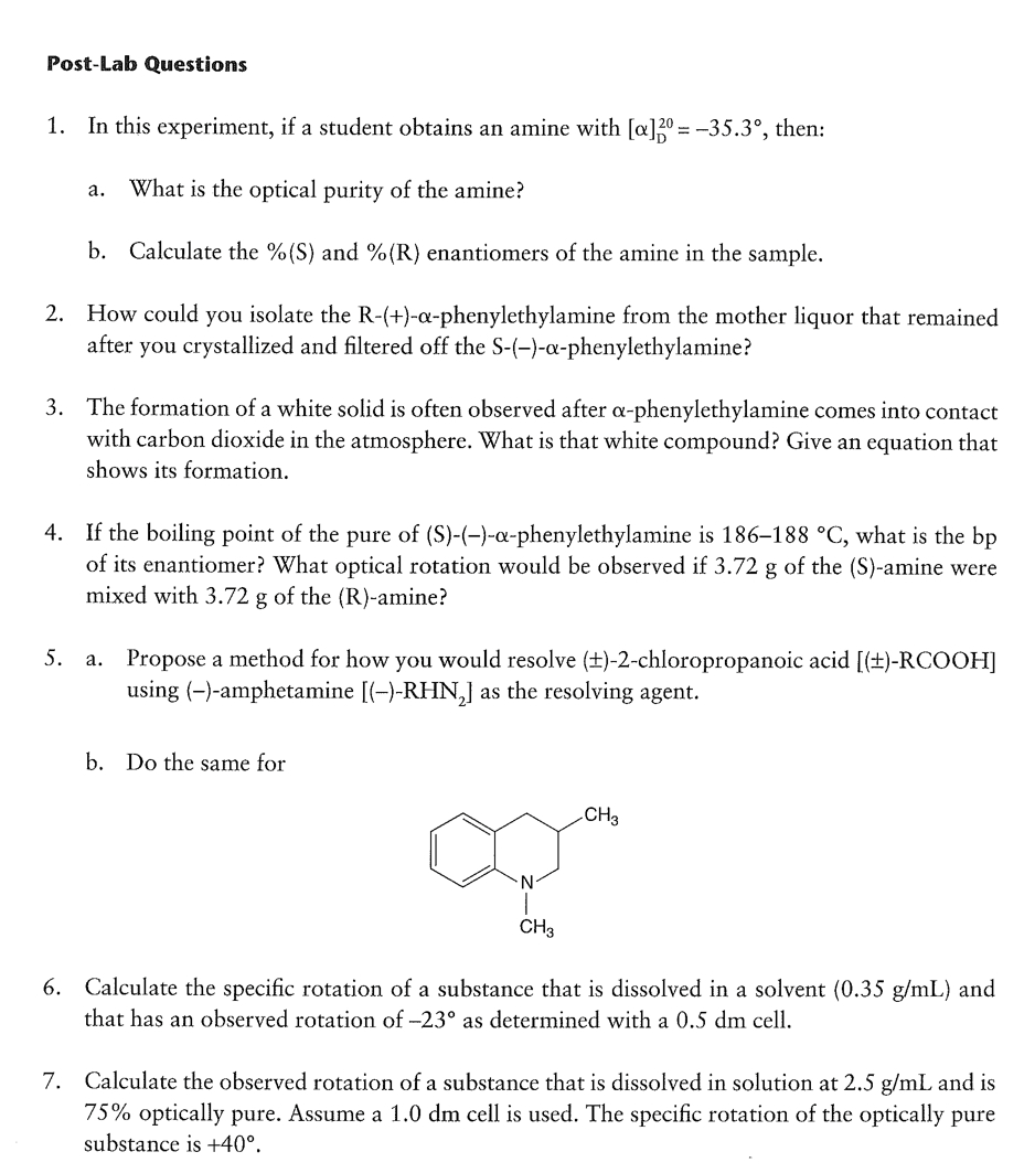 Solved In this experiment, if a student obtains an amine