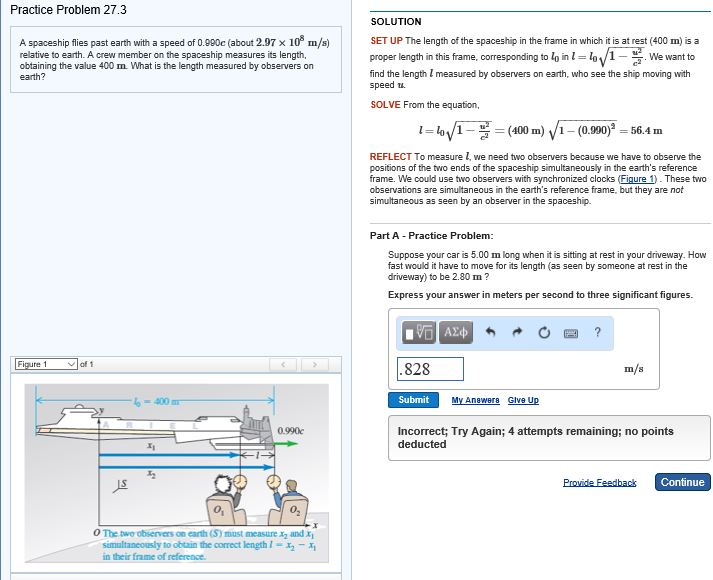 Solved Practice Problem 27.3 SOLUTION A spaceship flies past | Chegg.com
