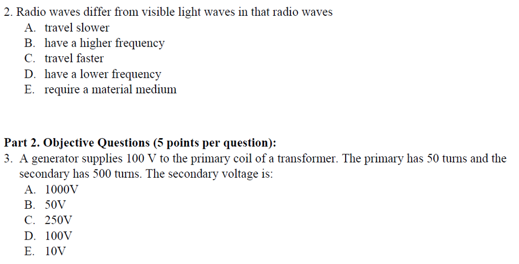 radio waves vs visible light frequency