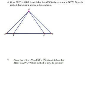 Solved Given Delta RST = Delta RVU, does is follow that | Chegg.com