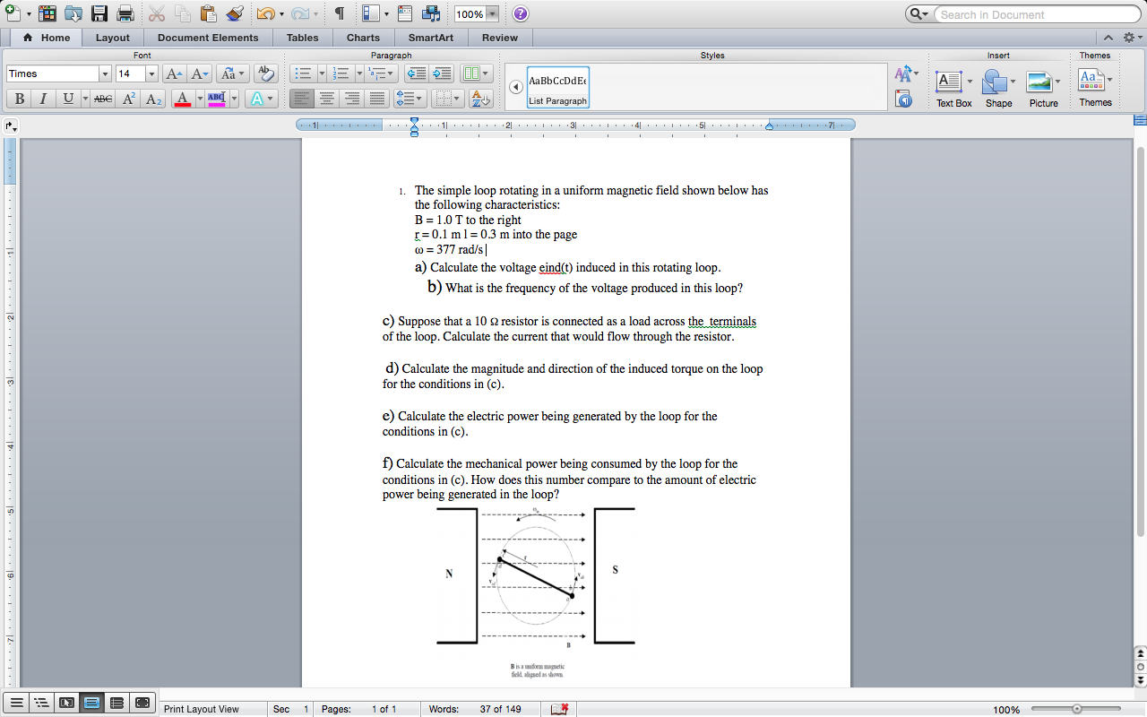 Solved The Simple Loop Rotating In A Uniform Magnetic Field 6596