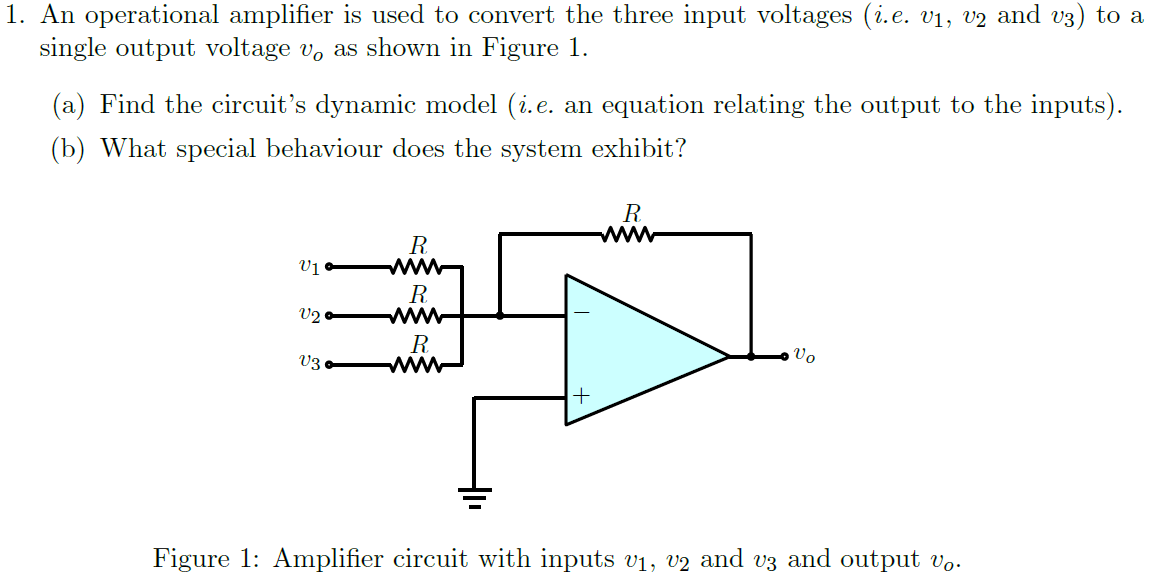 Solved An operational amplifier is used to convert the three