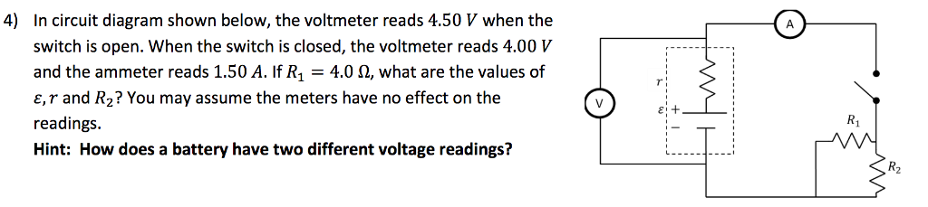 Solved In circuit diagram shown below, the voltmeter reads | Chegg.com