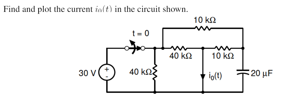 Solved Find and plot the current i_0 (t) in the circuit | Chegg.com