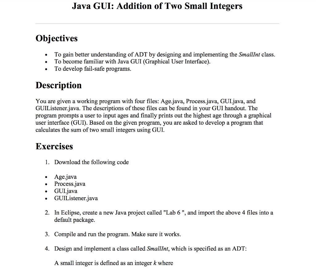 java-gui-addition-of-two-small-integers-objectives-chegg