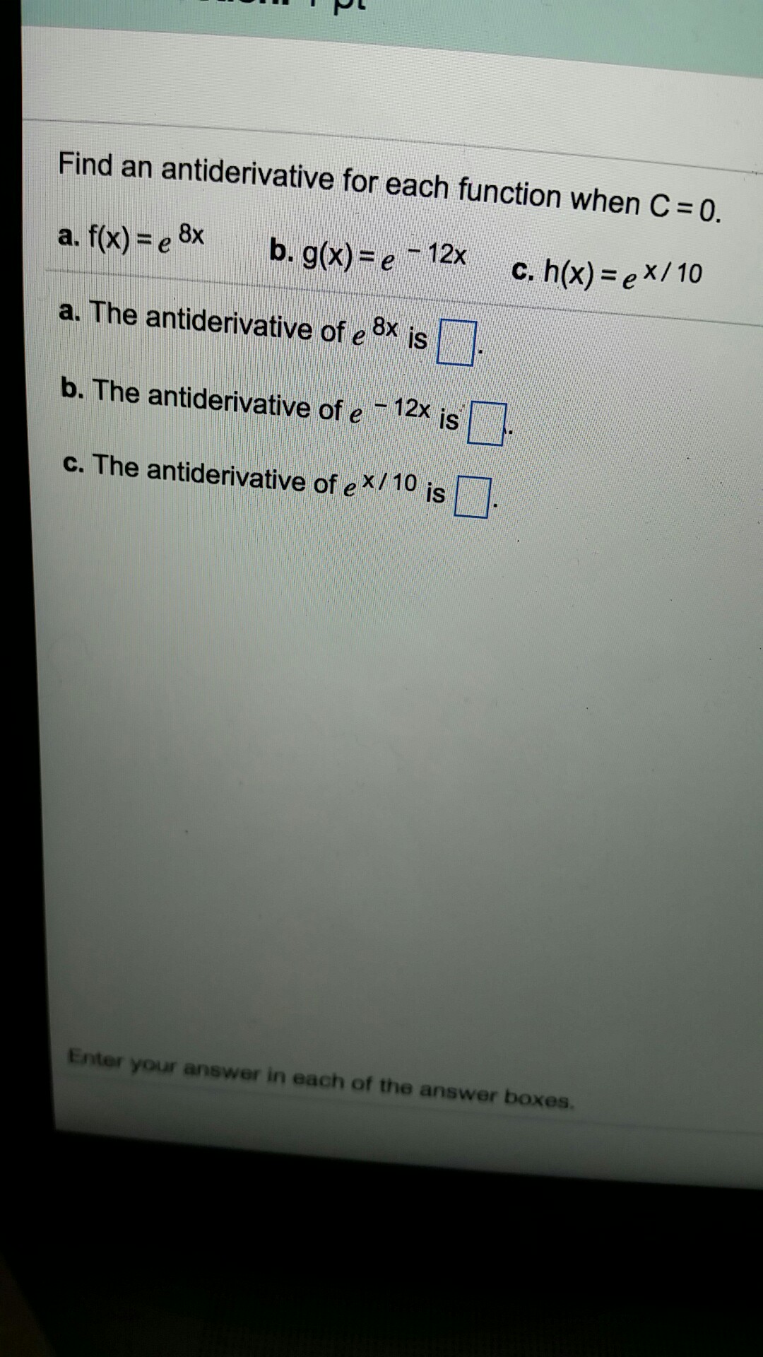 Solved Find an antiderivative for each function when C = 0.