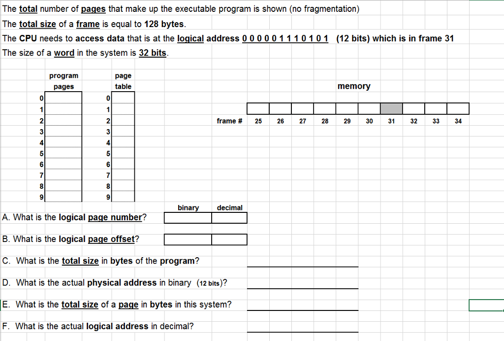 Solved The total number of pages that make up the executable | Chegg.com