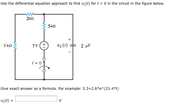 Solved Use the differential equation approach to find Vc(t) | Chegg.com