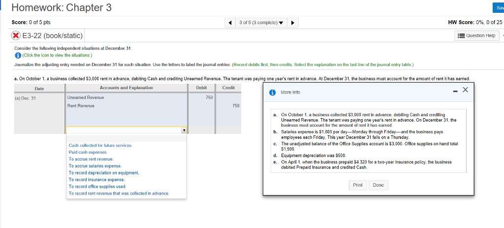 Solved Homework: Chapter 3 Score: 0 of 5 pts X E3-22 | Chegg.com