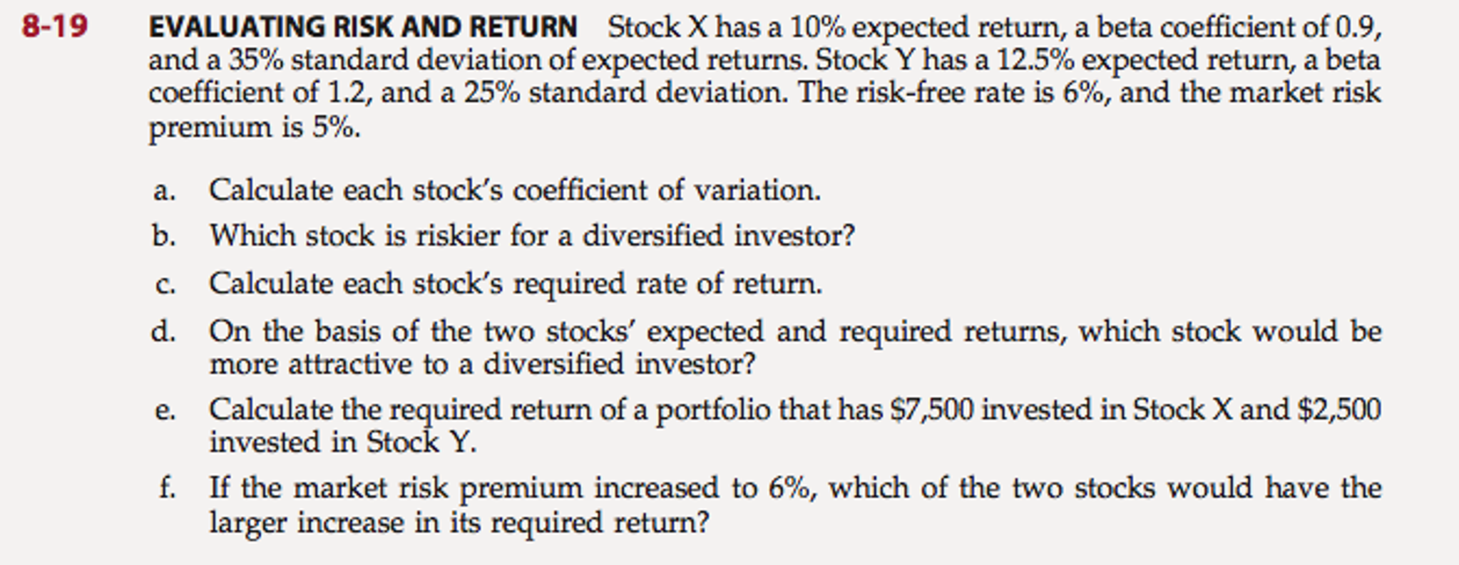 Solved Stock X has a 10 expected return, a beta coefficient