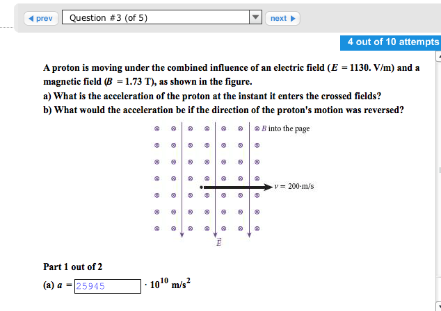 Solved A Proton Is Moving Under The Combined Influence Of An | Chegg.com