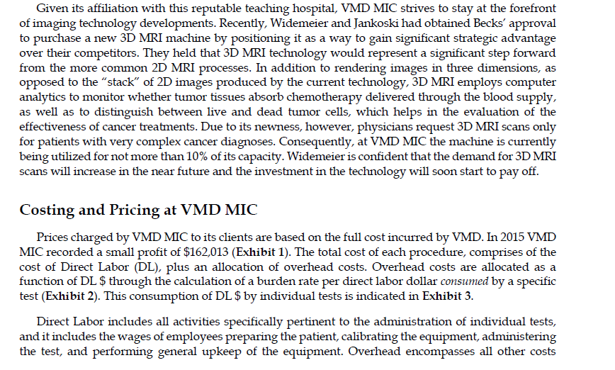 Assignment Questions VMD Medical Imaging Center