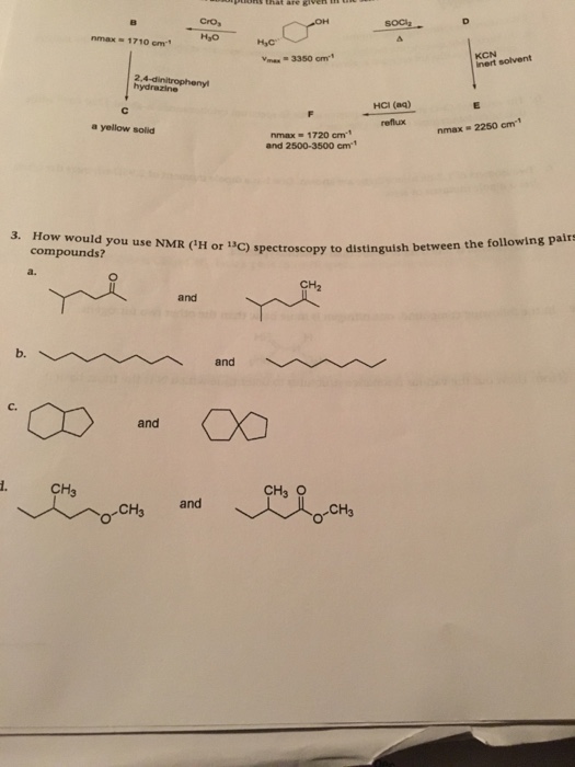 Solved How Would You Use NMR (^1H Or^13C) Spectroscopy To | Chegg.com