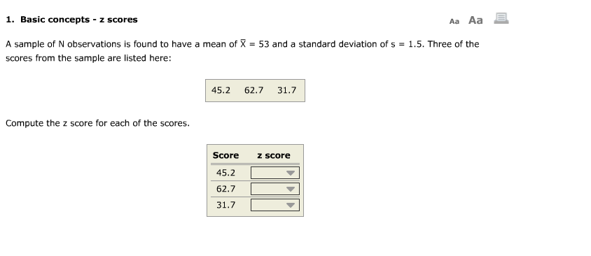 Z Score Question Examples Solved Basic concepts - z scores A sample of N observations | Chegg.com