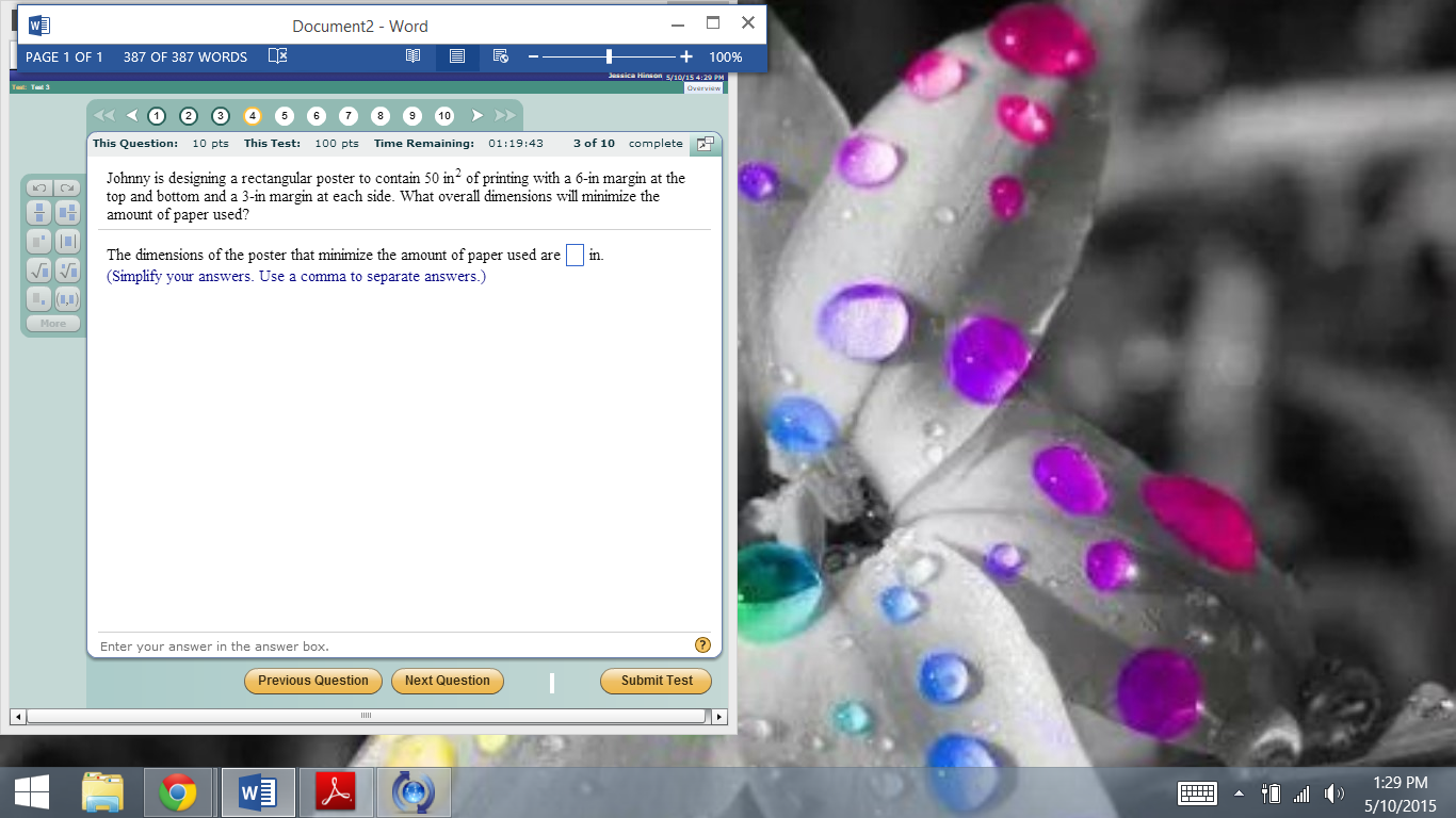 Solved Johnny is designing a rectangular poster to contain