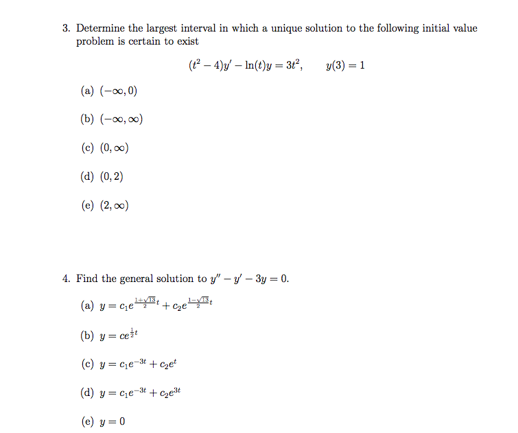 Solved can yoiu solve these Qs in differential equation and | Chegg.com