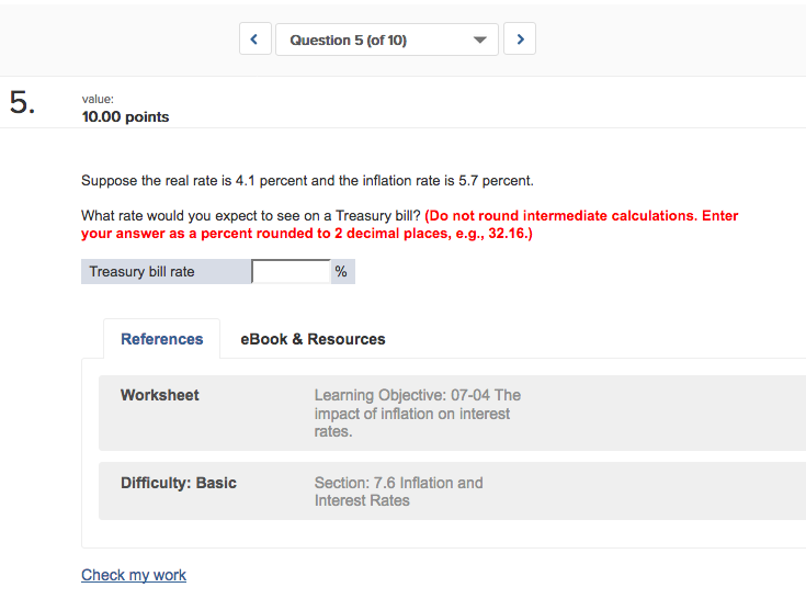 Solved Question 5 (of 10) value: 5. 10.00 points Suppose the | Chegg.com
