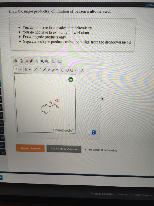 draw the major product s of nitration of benzonitrile