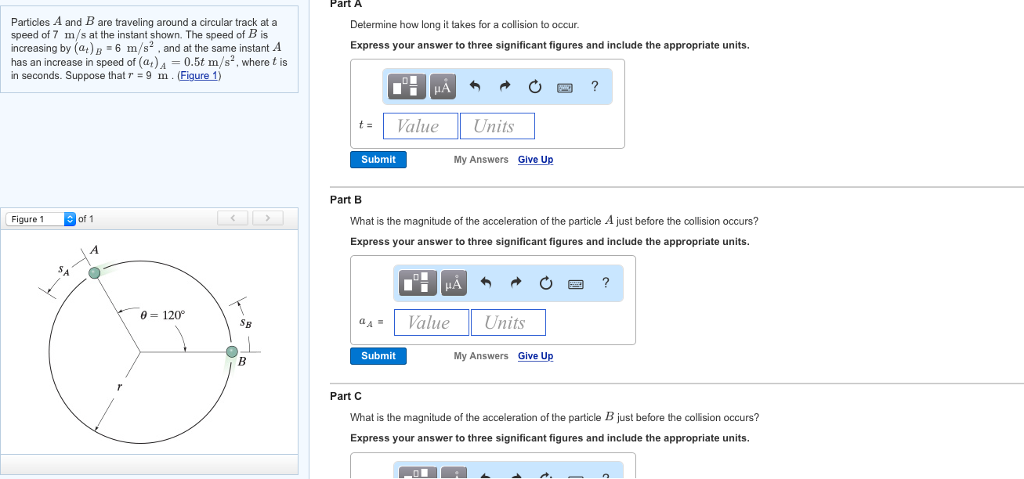 Solved Particles A and B are traveling around a circular | Chegg.com