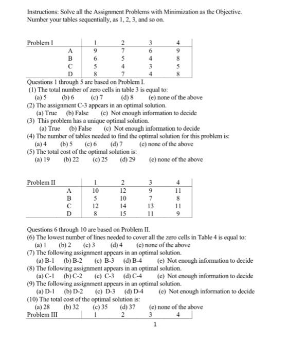 assignment solution