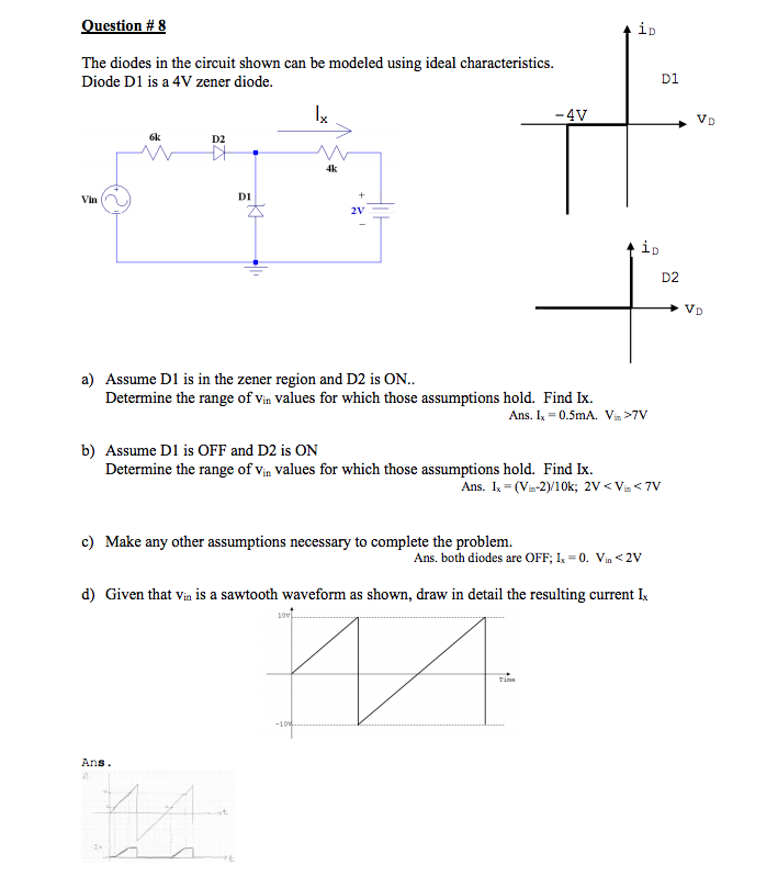 Solved The diodes in the circuit shown can be modeled using | Chegg.com