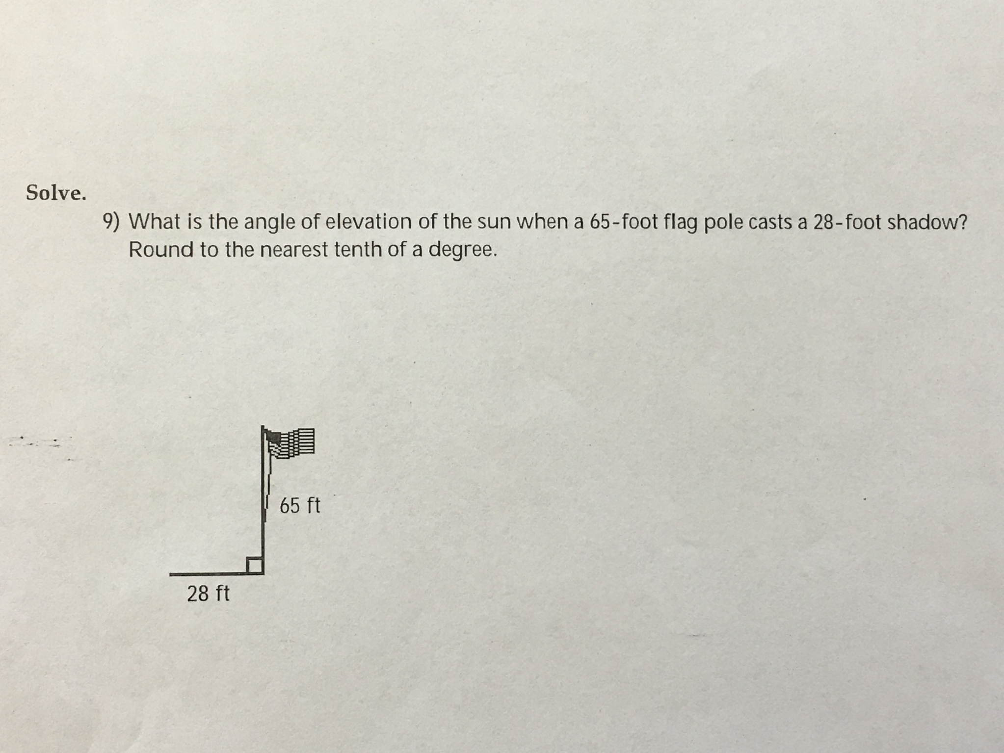 Solved What is the angle of elevation of the sun when a | Chegg.com