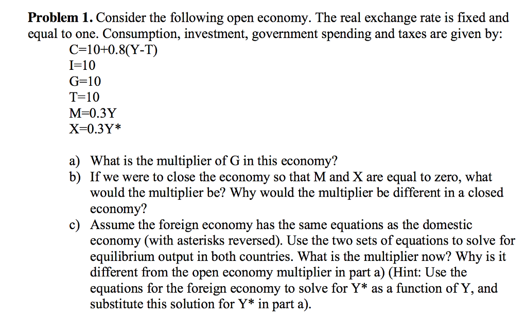 Solved Consider The Following Open Economy. The Real | Chegg.com